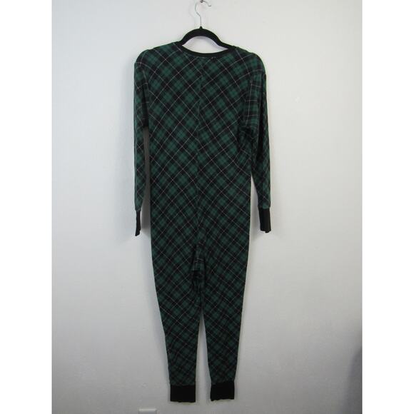 Victoria’s Secret Thermal Long One Piece Onesie Pajama Size Medium Spruce Plaid - Picture 6 of 7